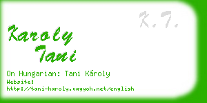 karoly tani business card